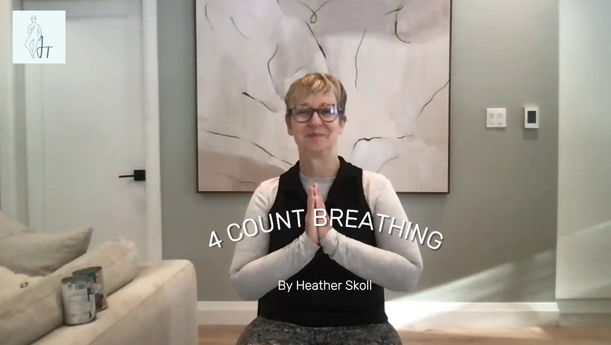 Learn how simple breathing exercises like WAIT can help you reduce stress. 4 count breathing with Heather